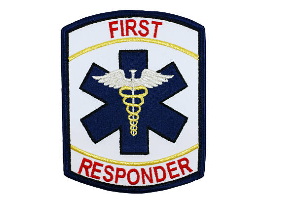 First responder patch worn by emergency medical technician.
