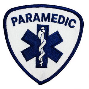 Paramedic patch insignia.  Isolated on white with clipping path.
